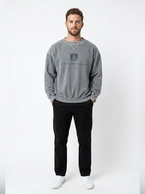 Vintage Kentucky Derby Sweatshirt Flash Avanti Garment Dyed Grey Medium 90s